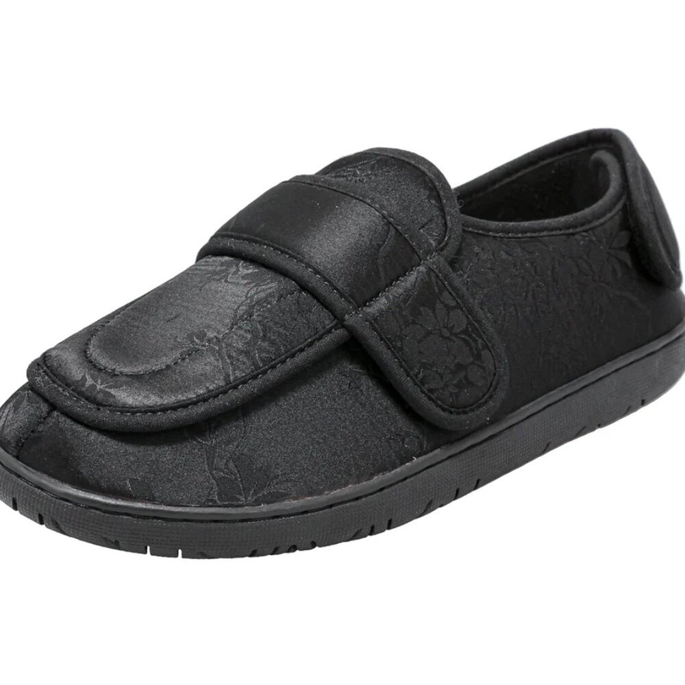 BNWT Foamtreads Physician L2 Black Satin Women's Slipper, size 10